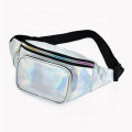 Custom Logo Waterproof Laser PU Leather Fashion Holographic Fanny Pack Clear Belt Summer Bag Iridescent Waist Bags for Women